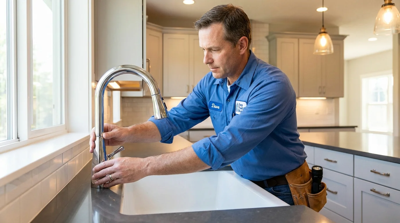 Kitchen faucet installation by Johns Plumbing LLC in Camden